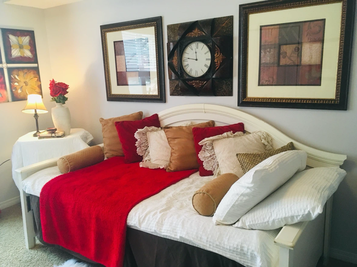 Large Framed Wall Art Set with Clock!
