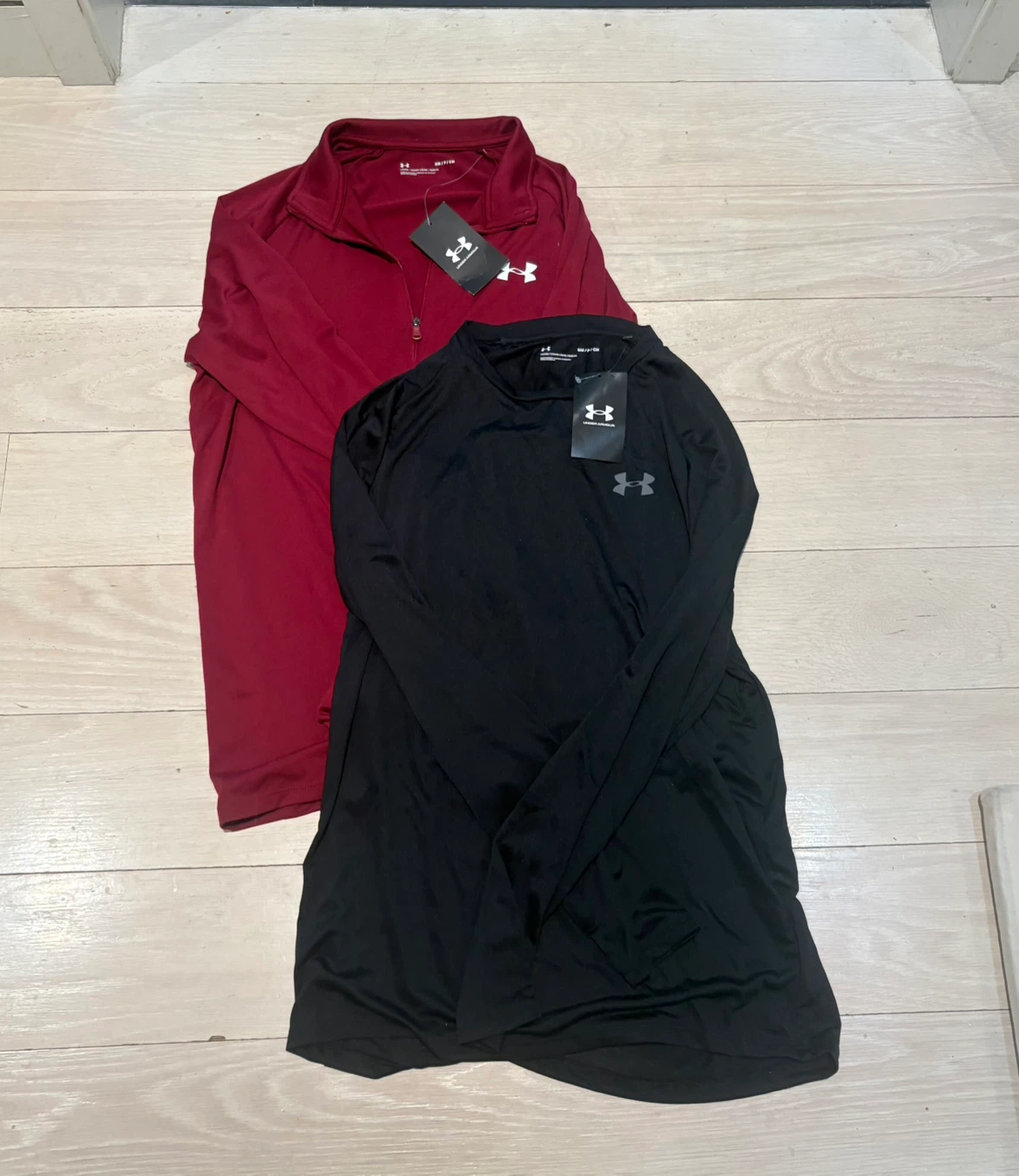 NWT Under Armour Men S 2-Pack Long Sleeve 1/2 Zip & Crew Neck