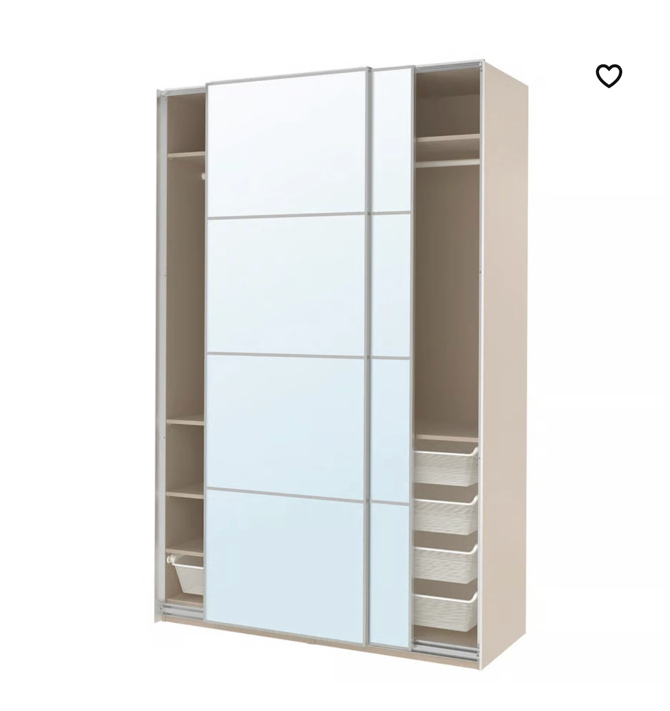 IKEA Pax 3-Door Mirrored Wardrobe