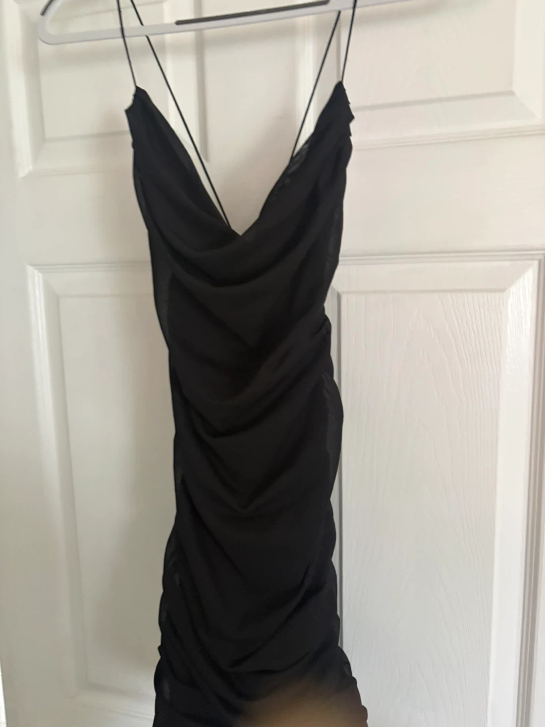 Garage Black Ruched Mini Dress