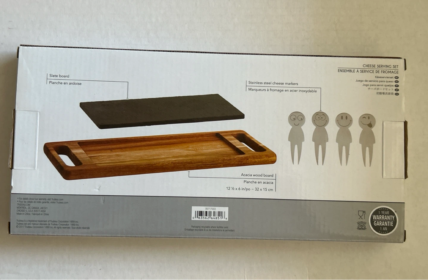 Trudeau Cheese Serving Set with Slate and Acacia Board - photo 2