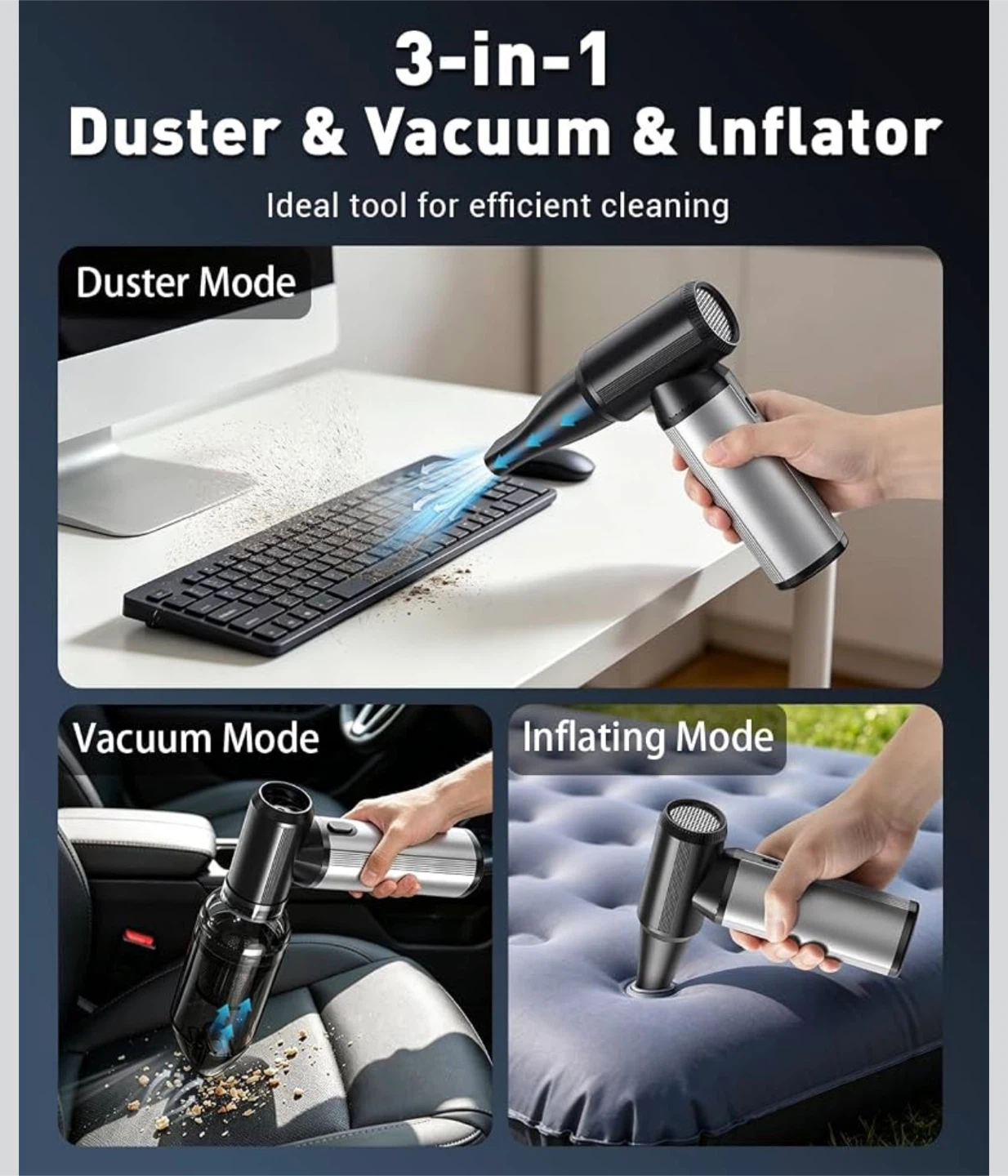 3-in-1 Electric Air Duster & Vacuum - photo 2