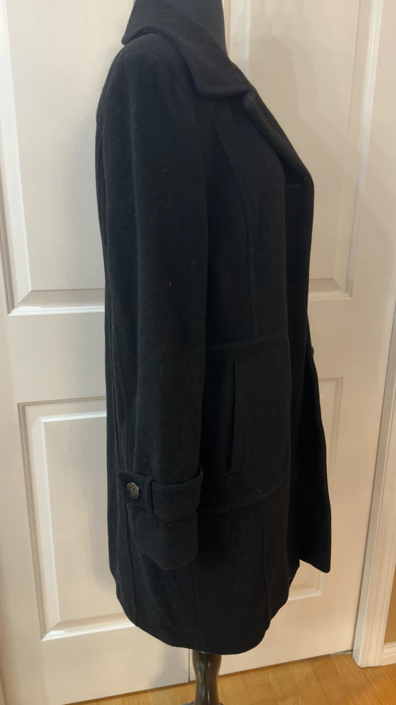 Black Petite Wool Coat Size 4 - photo 2