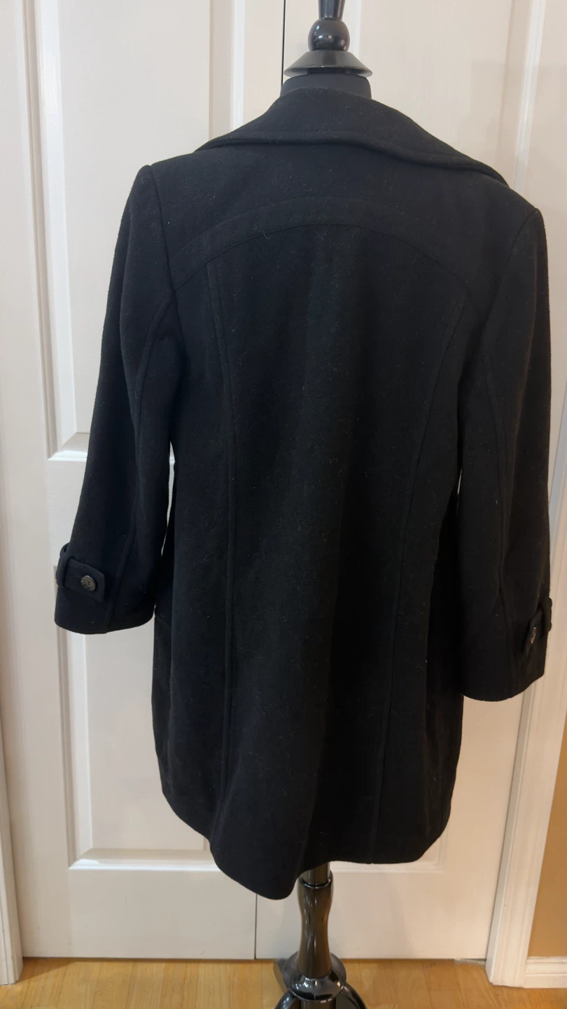 Black Petite Wool Coat Size 4 - photo 3