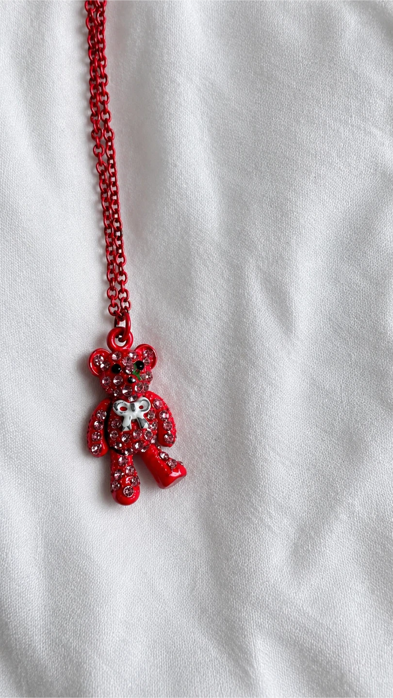 Pink Teddy Bear Charm Necklace - photo 2