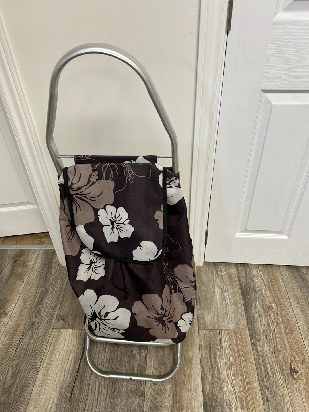 Floral Rolling Shopping Cart