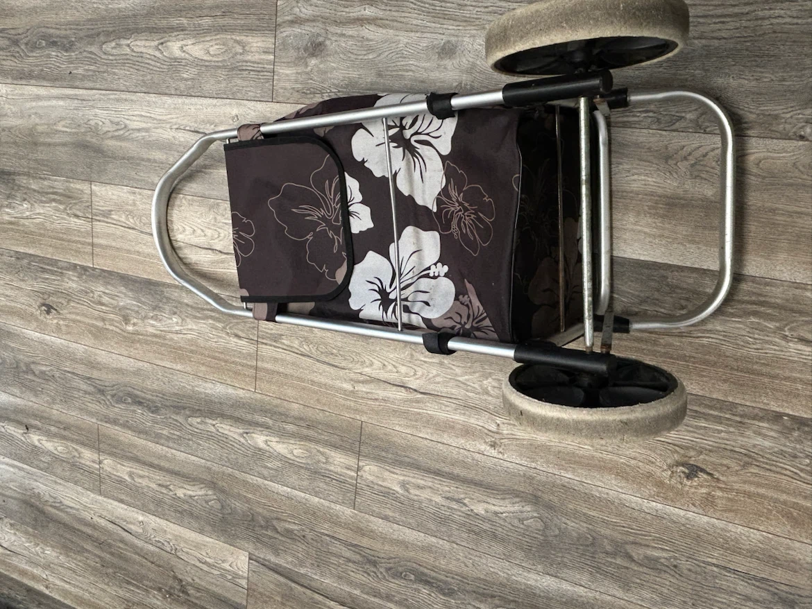 Floral Rolling Shopping Cart - photo 5