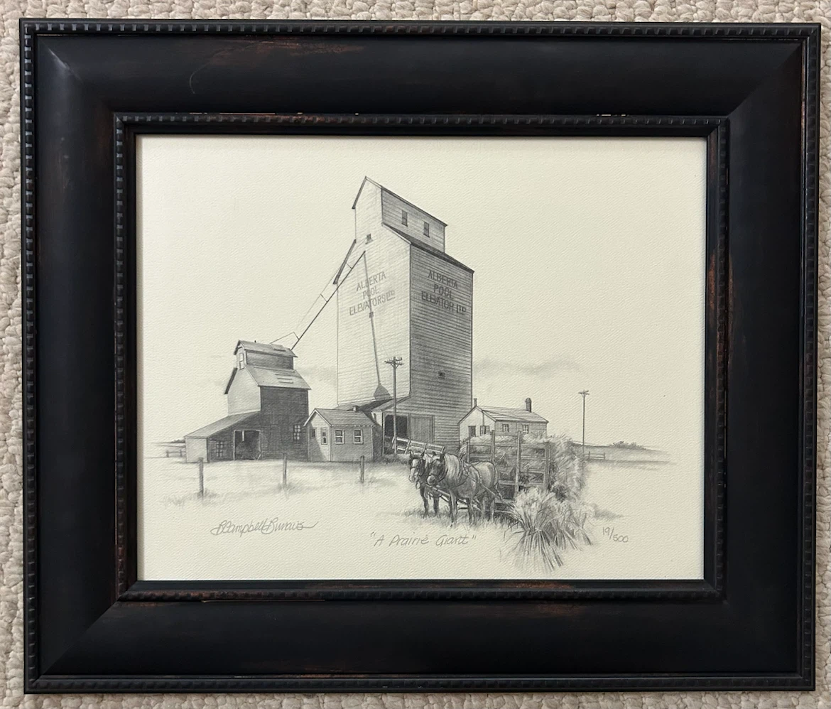 B. Campbell Burrows Signed Print A Prairie Giant