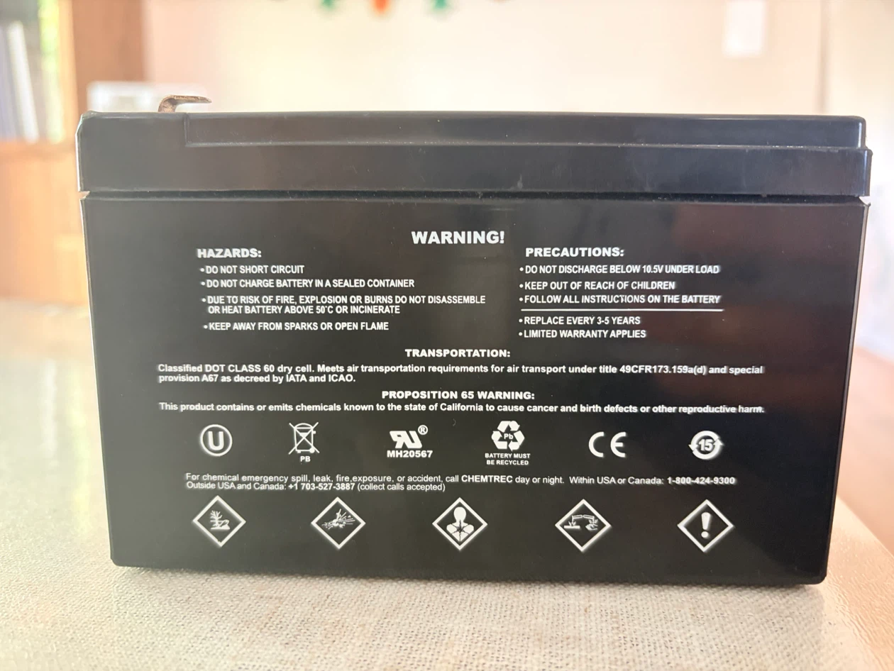 12V7Ah Rechargeable Battery - photo 3
