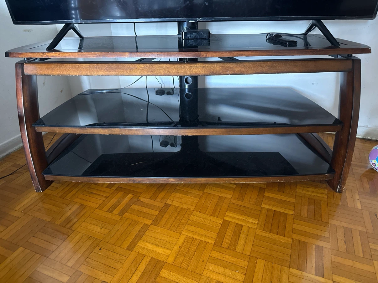 Wood and Glass TV Stand