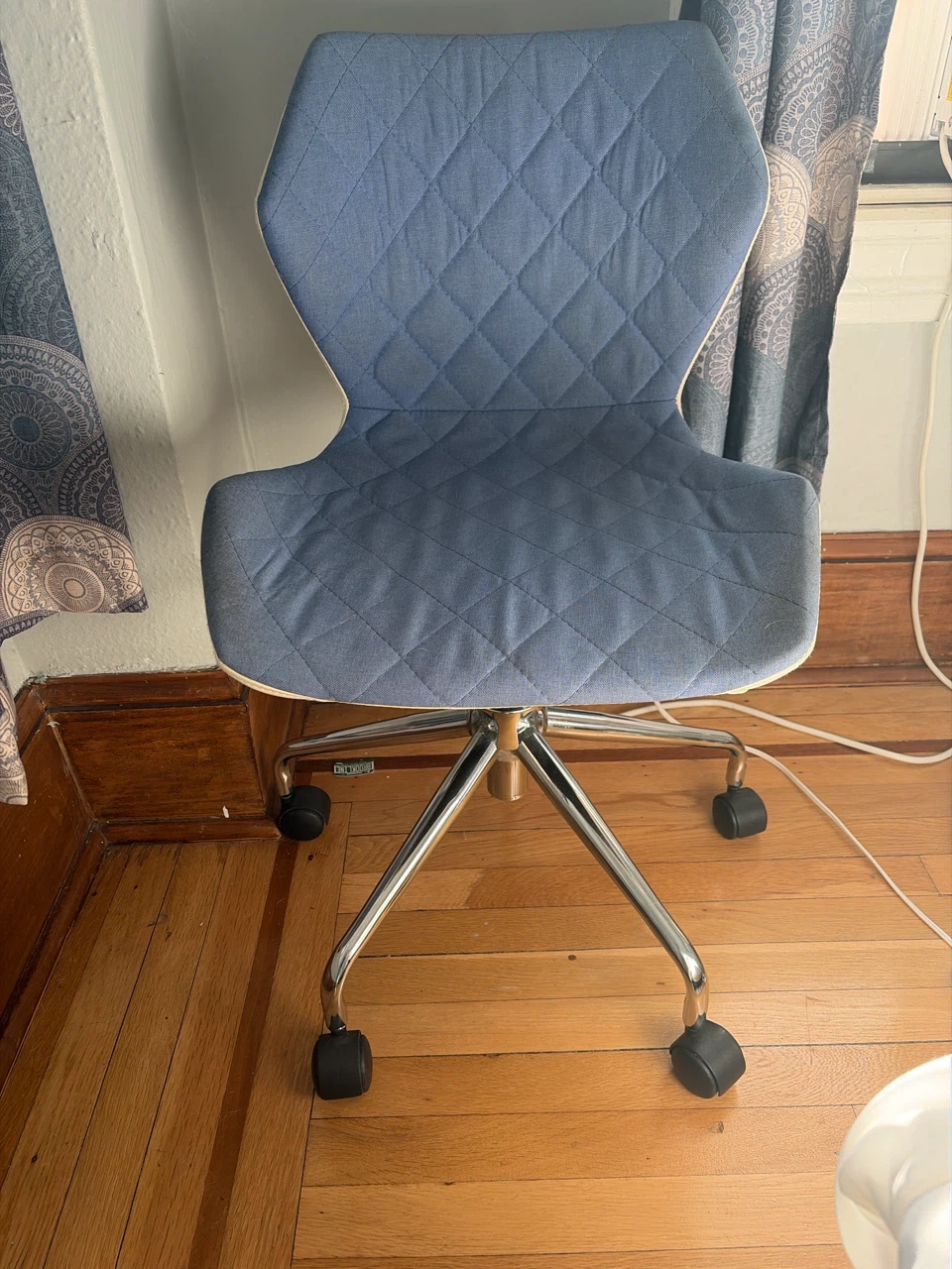 Blue Quilted Office Chair