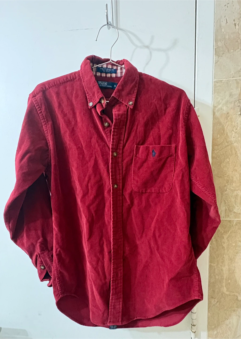 Polo Ralph Lauren Kids Big Boys XL Red Corduroy Shirt Fits Men S