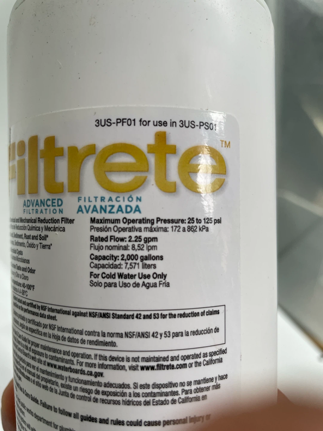 Filtrete 3US-PF01 Water Filter