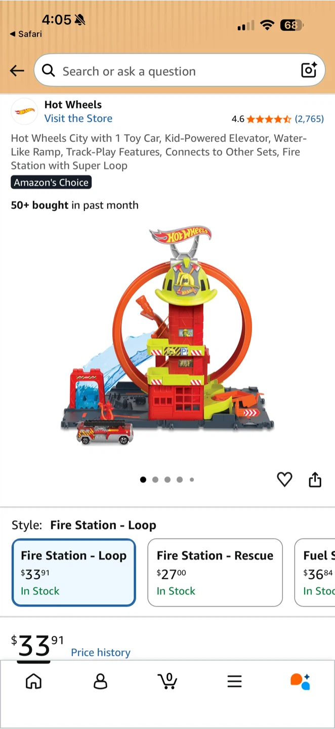 Hot Wheels City Fire Station Loop Playset with 1 Toy Car - photo 2