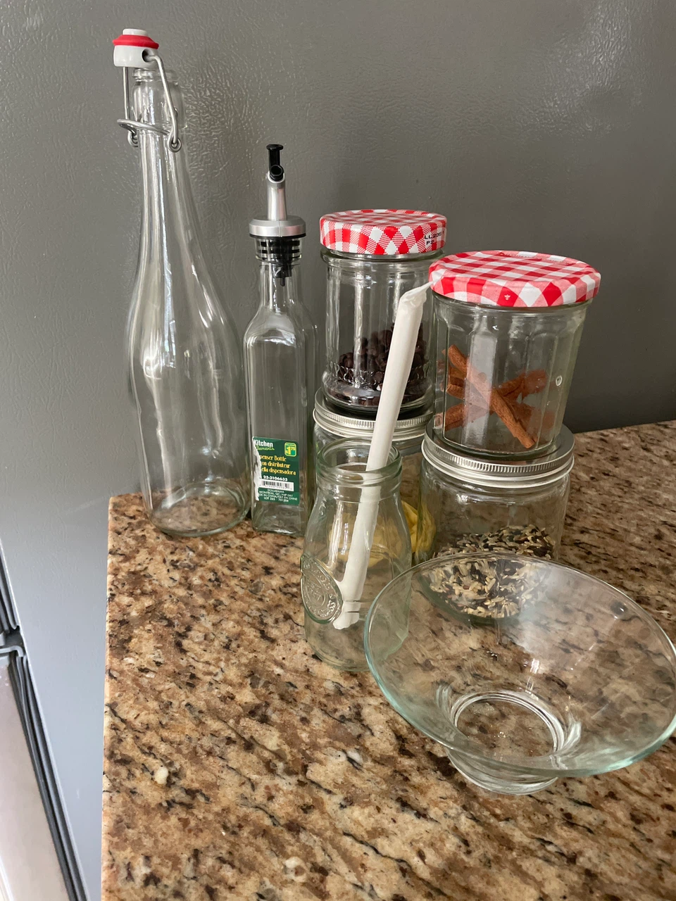 Glass Storage Jars and Bottles Set