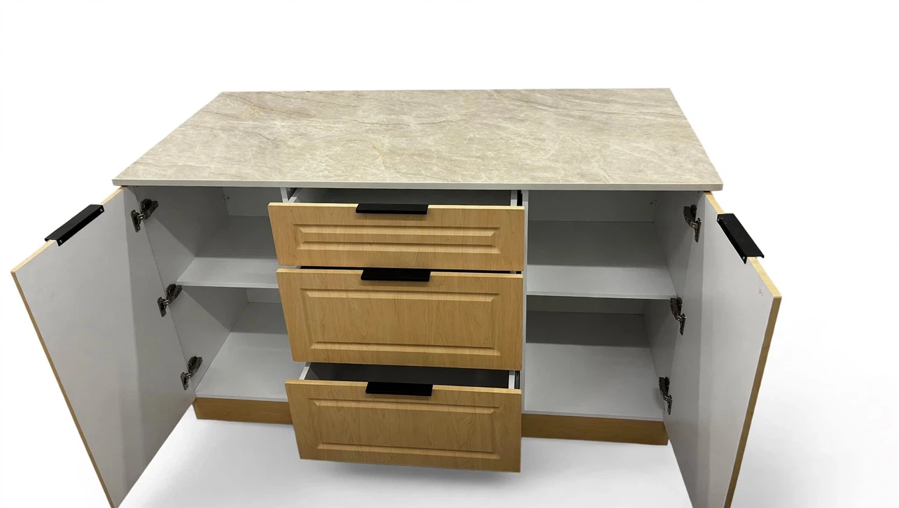 Tajmahal Quartz Countertop Kitchen Island - photo 4