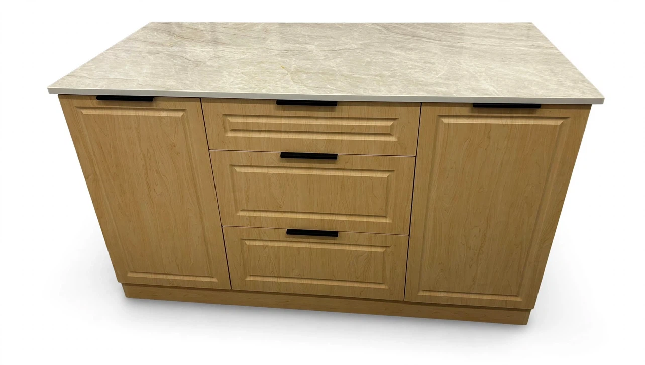 Tajmahal Quartz Countertop Kitchen Island - photo 5