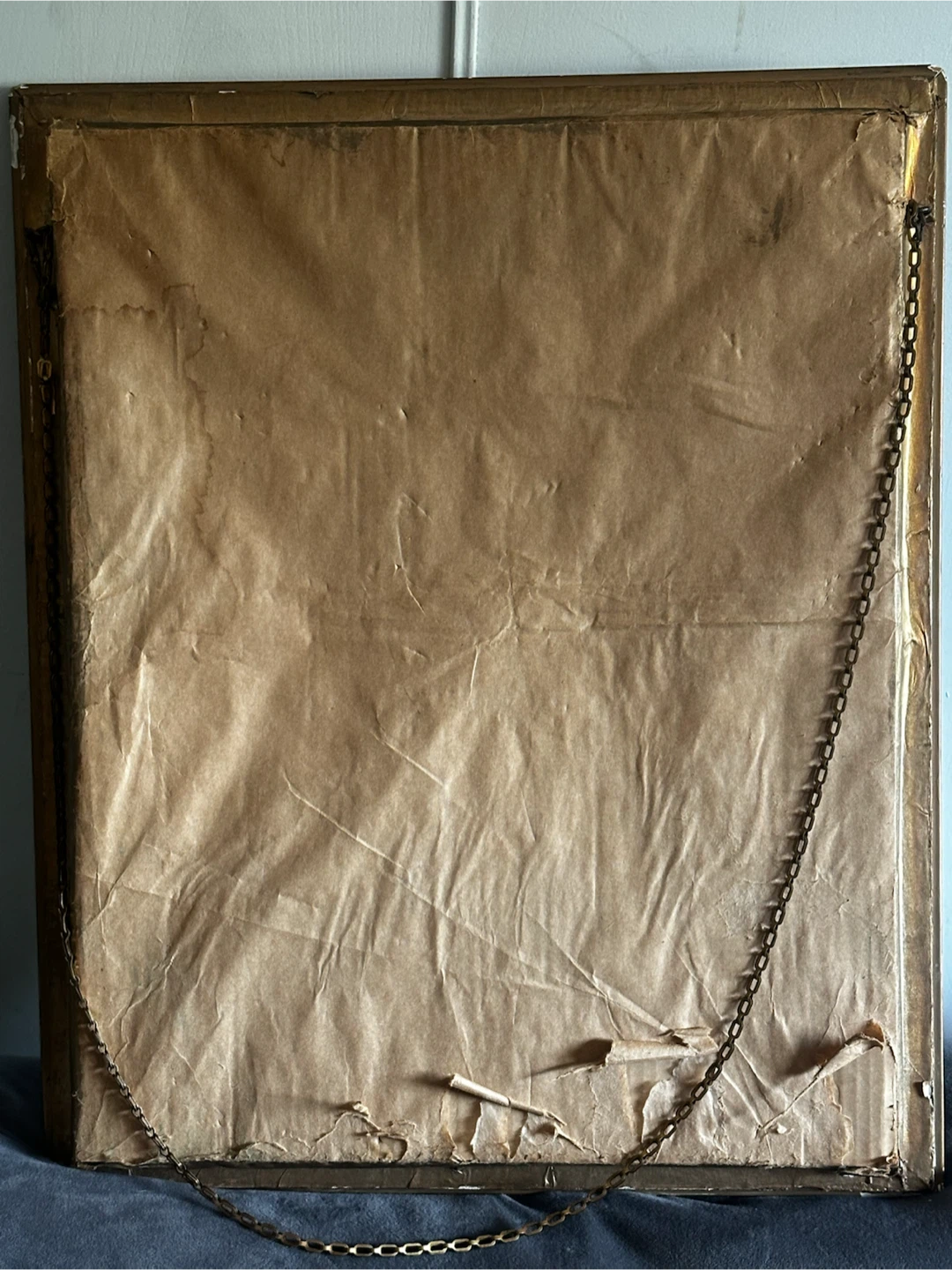 Antique 18x23 Gilt Shadowbox Frame & Victorian Baby Portrait - photo 5