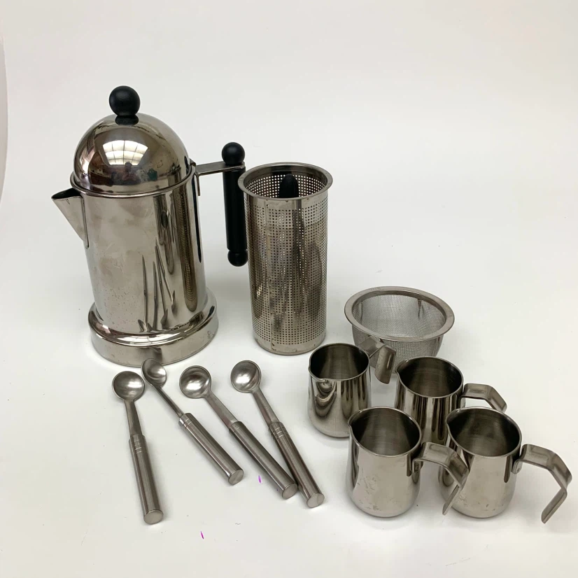 Vintage Stainless Steel Espresso Maker Set - Made in Italy