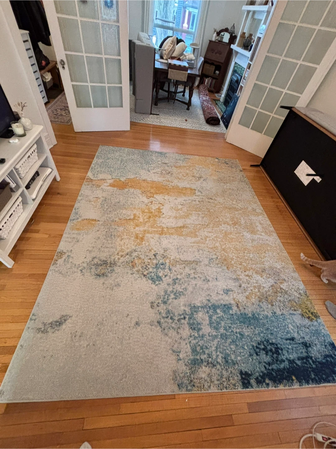 Area Rug Yellow and Blue