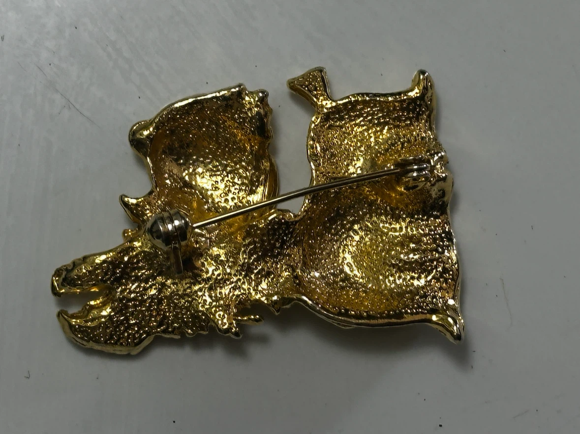 Vintage Gold tone Scottie dog brooch - photo 4
