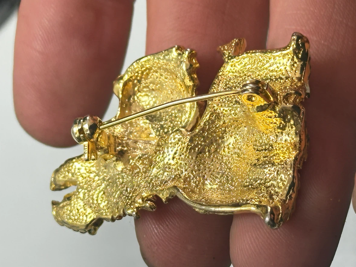 Vintage Gold tone Scottie dog brooch - photo 5