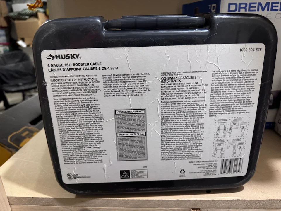 Husky 6 Gauge 16ft Booster Cables - photo 3