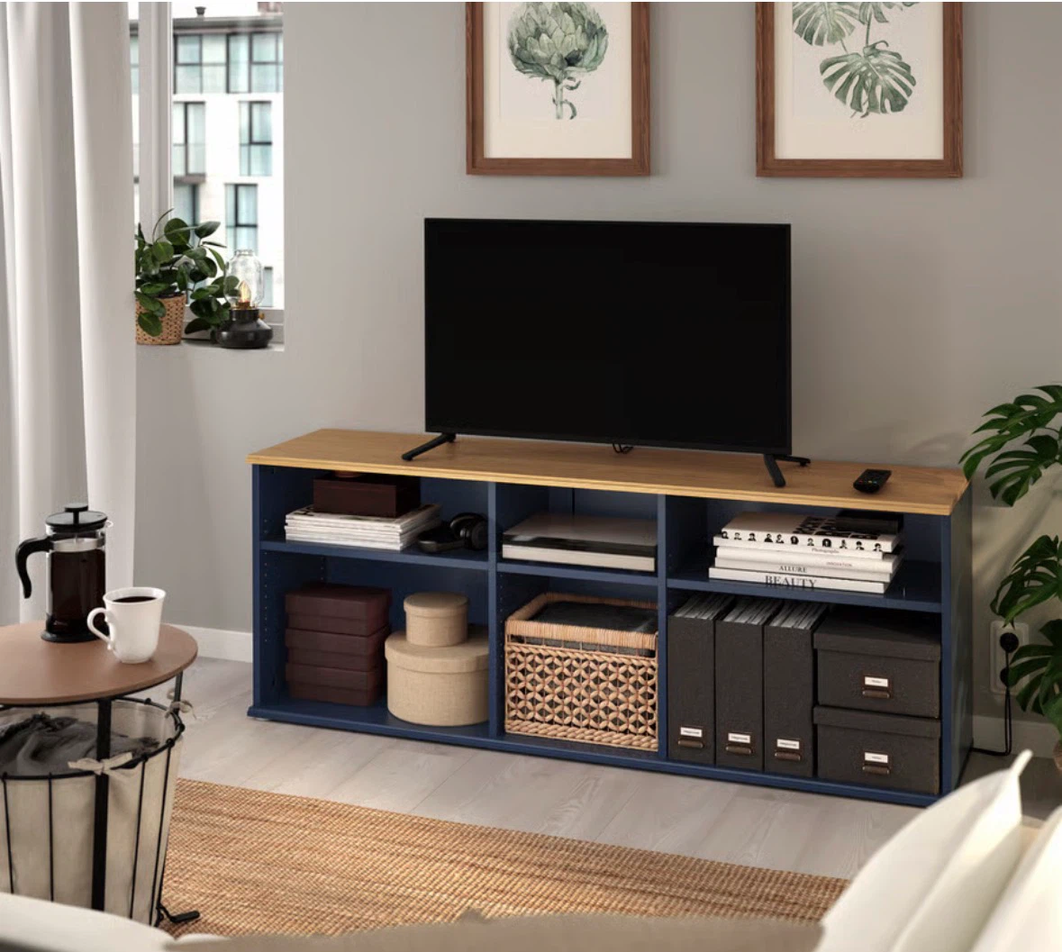 IKEA SKRUVBY TV Bench entertainment stand blue