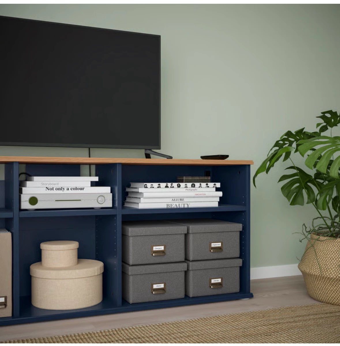 IKEA SKRUVBY TV Bench entertainment stand blue - photo 2