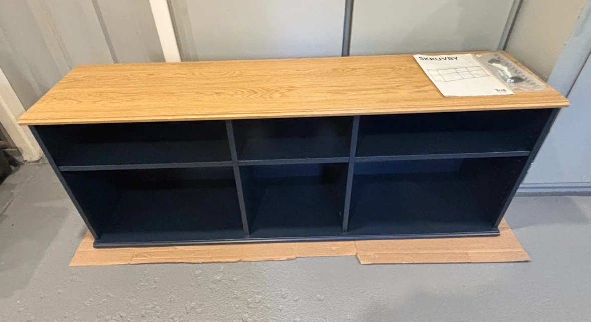 IKEA SKRUVBY TV Bench entertainment stand blue - photo 5
