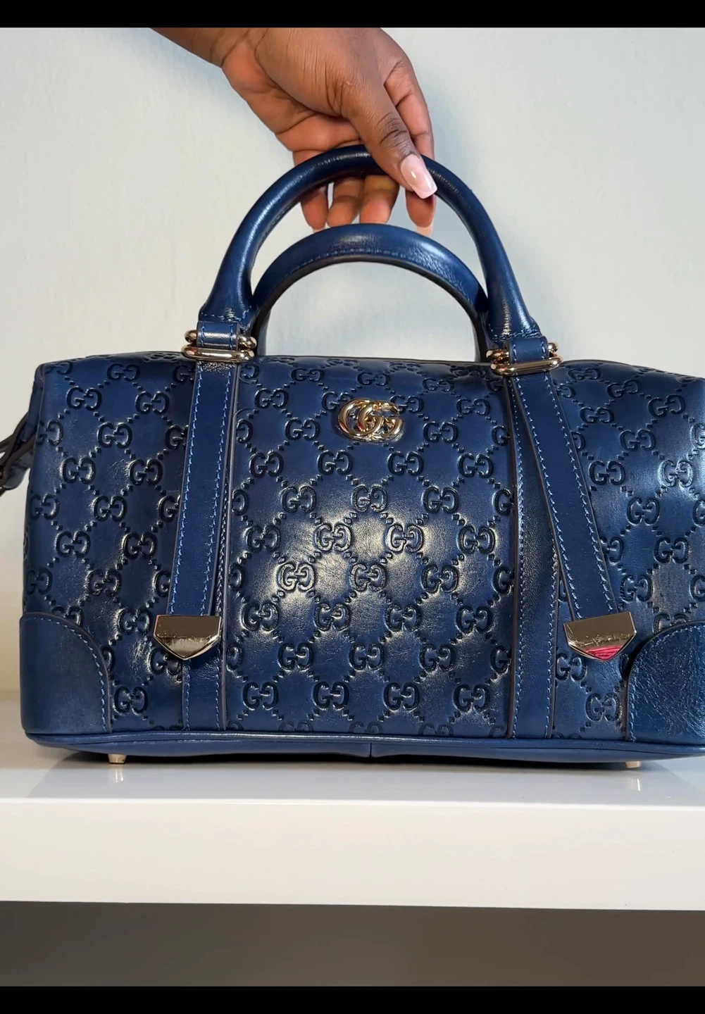 Gucci Signature Leather Boston Bag