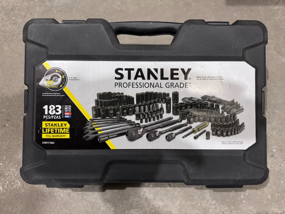 Stanley 183-Piece Black Chrome Mechanics Tool Set