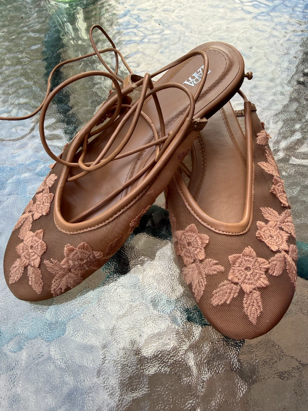 Zara Lace-Up Mesh Flats size 37