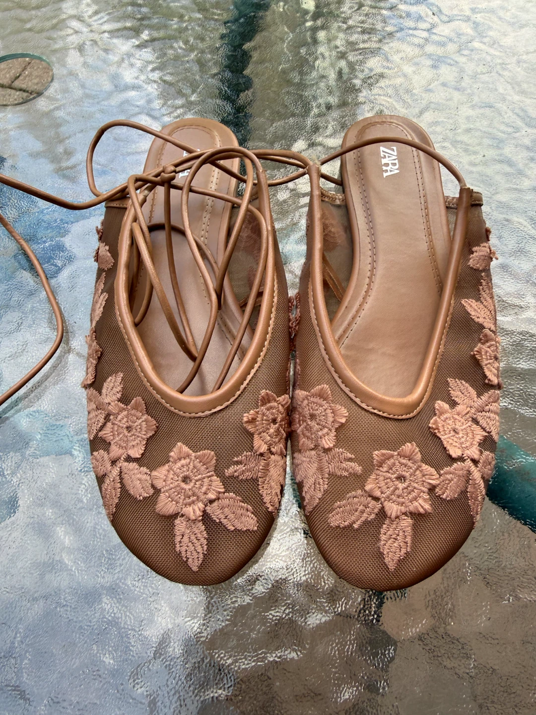 Zara Lace-Up Mesh Flats size 37 - photo 2