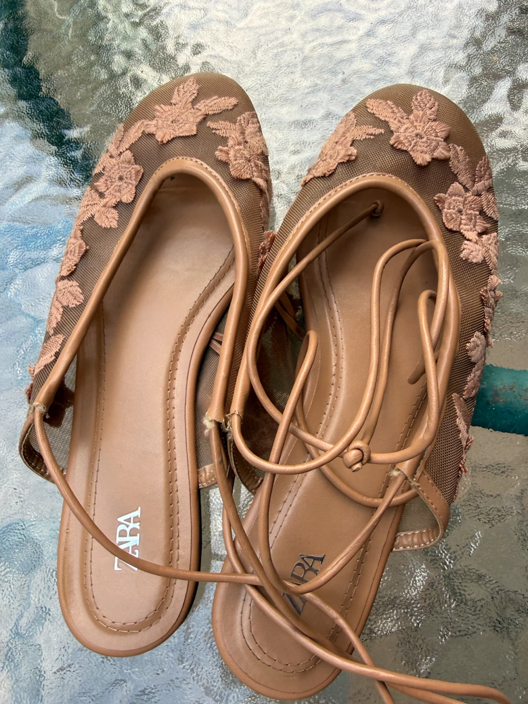 Zara Lace-Up Mesh Flats size 37 - photo 3