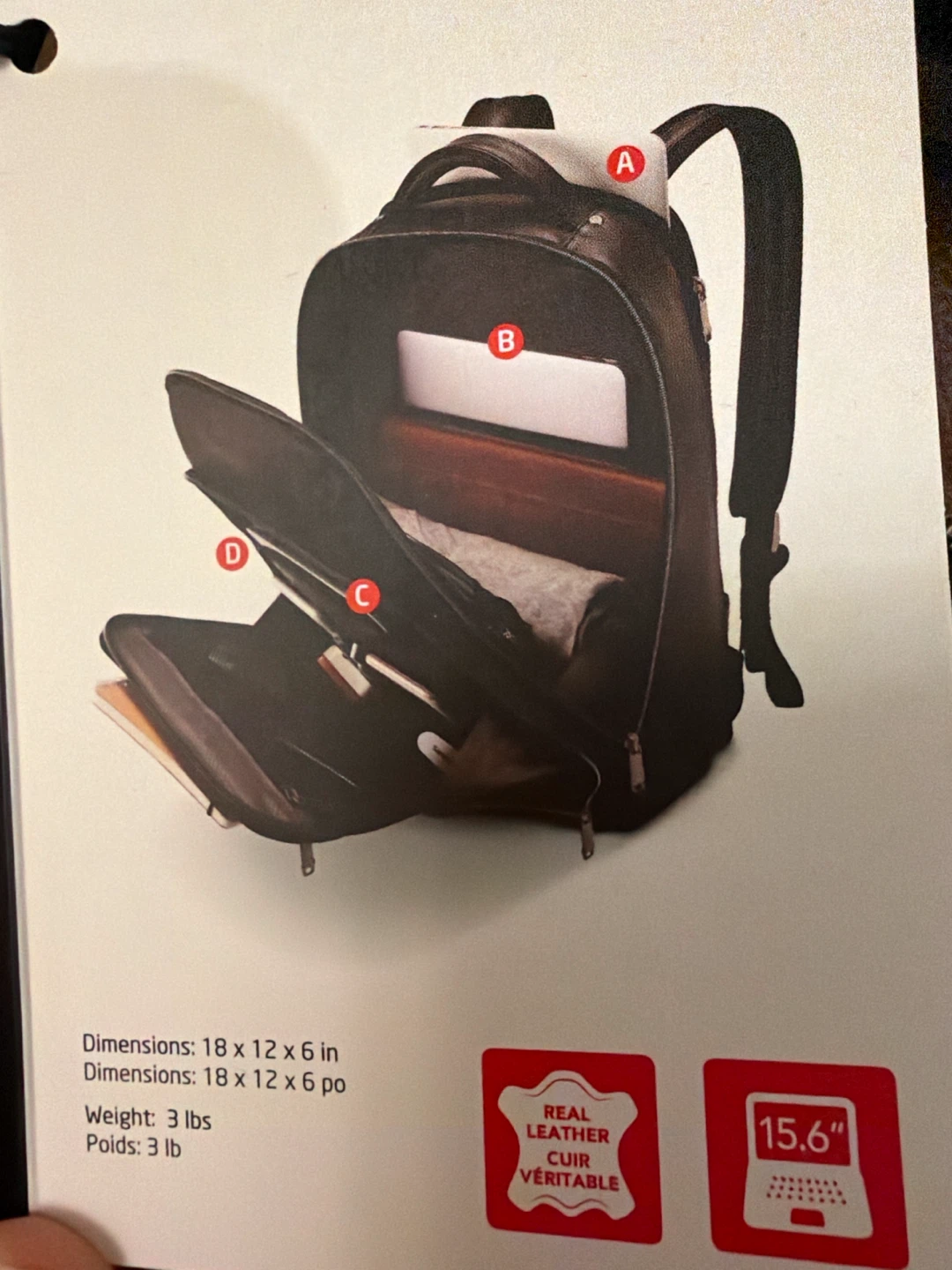Samsonite Genuine Leather Business Backpack - photo 4