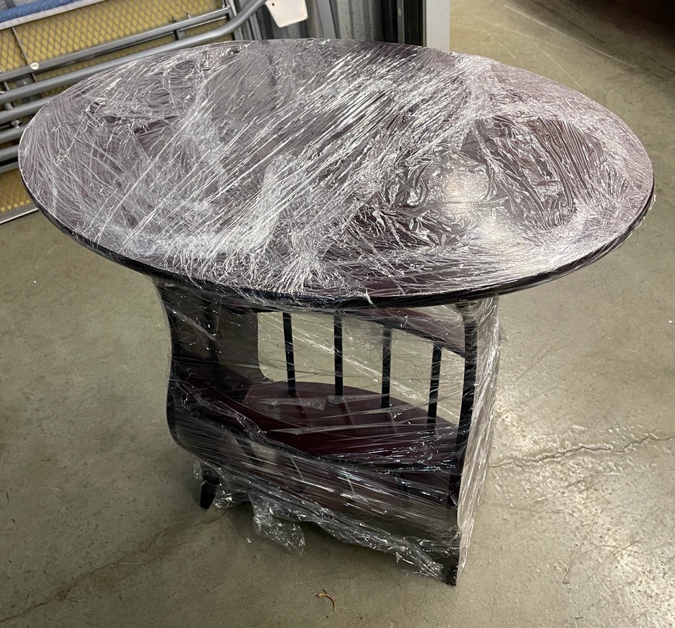 Dark Wood Oval Side Table