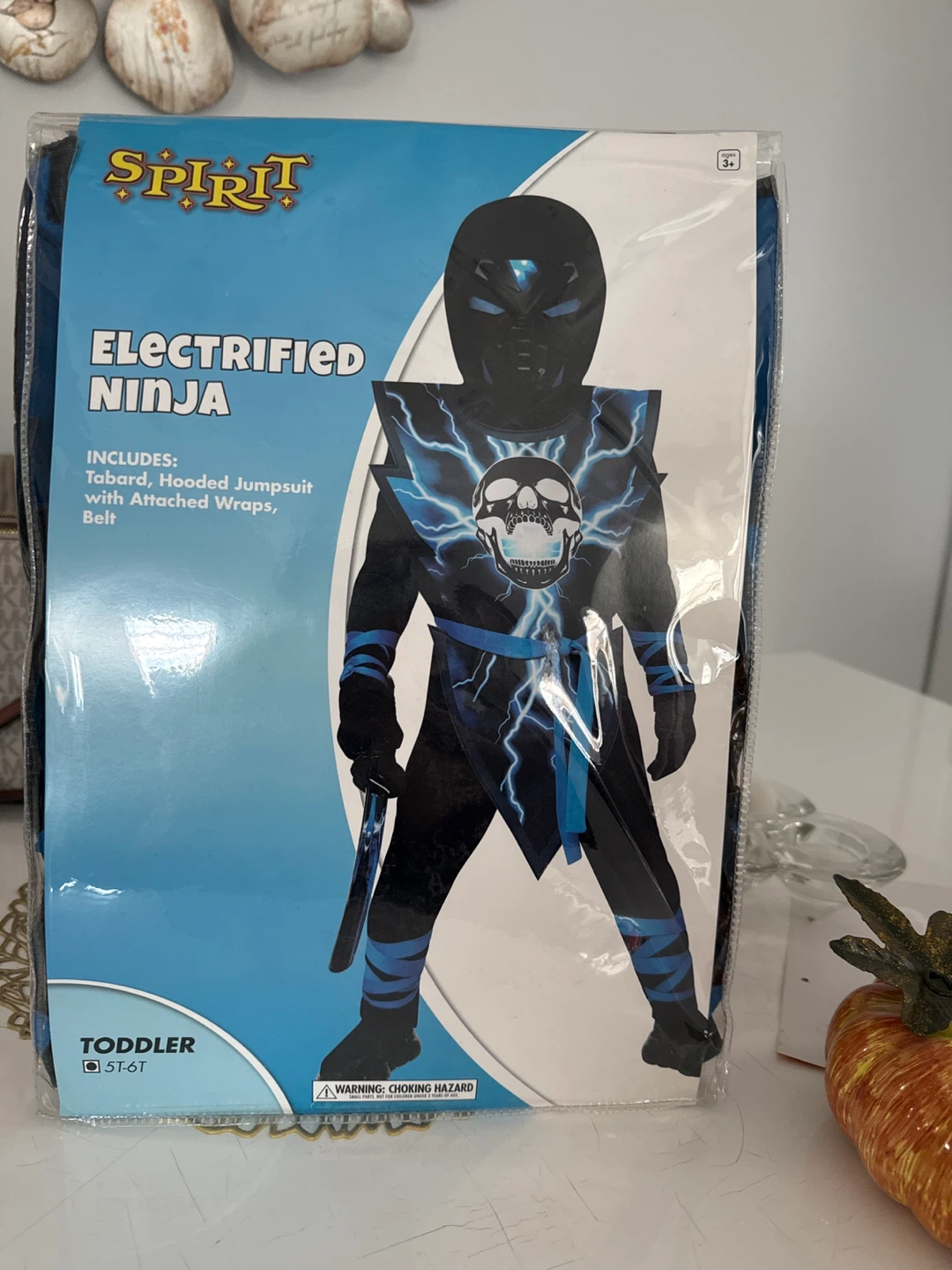 Spirit Halloween Electrified Ninja Toddler Costume 5T-6T