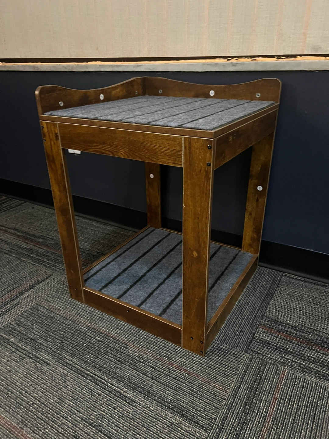 Wooden Pet Side Table with Felt Mats