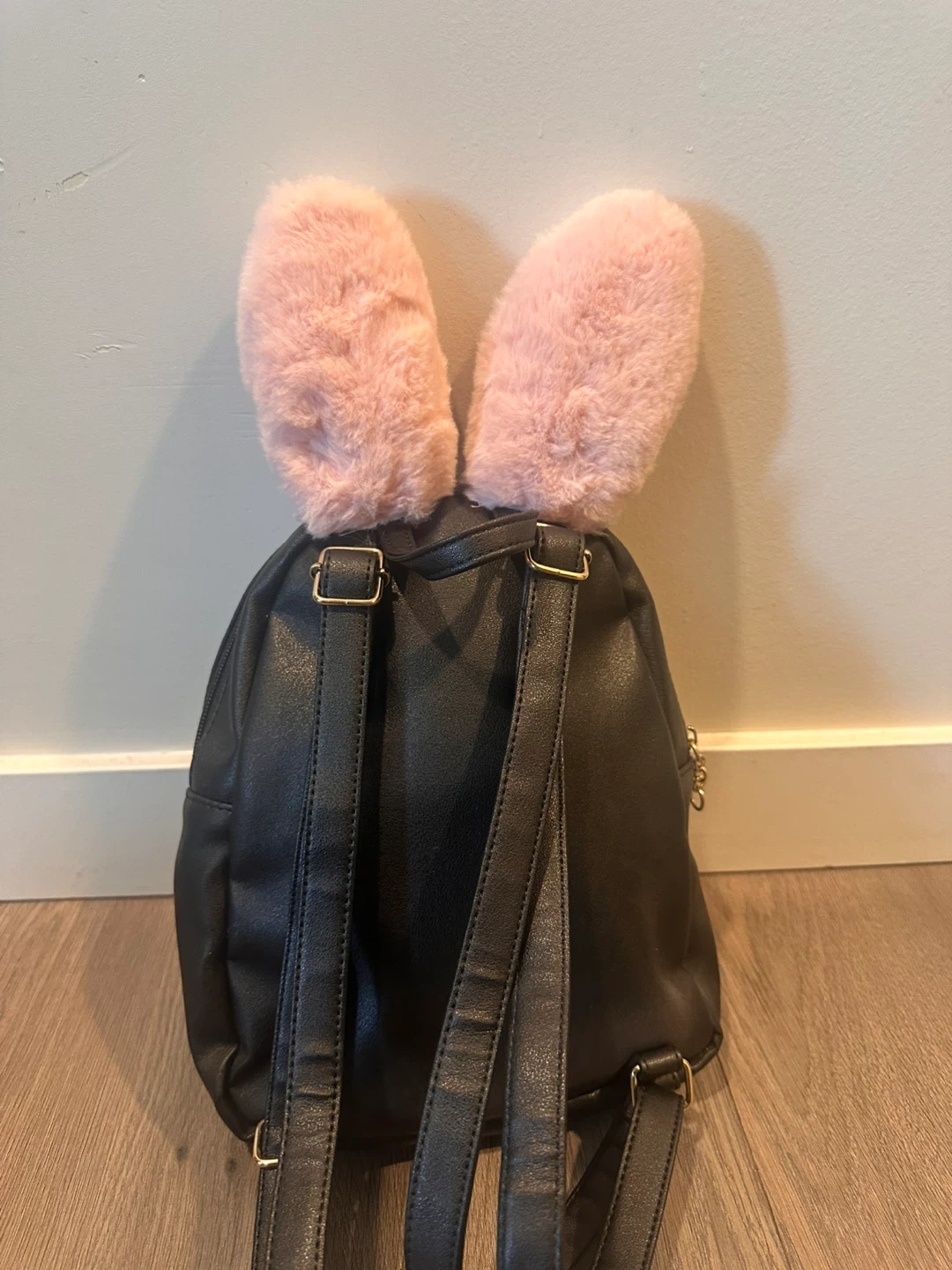 Black Quilted Backpack with Bunny Ears - photo 2