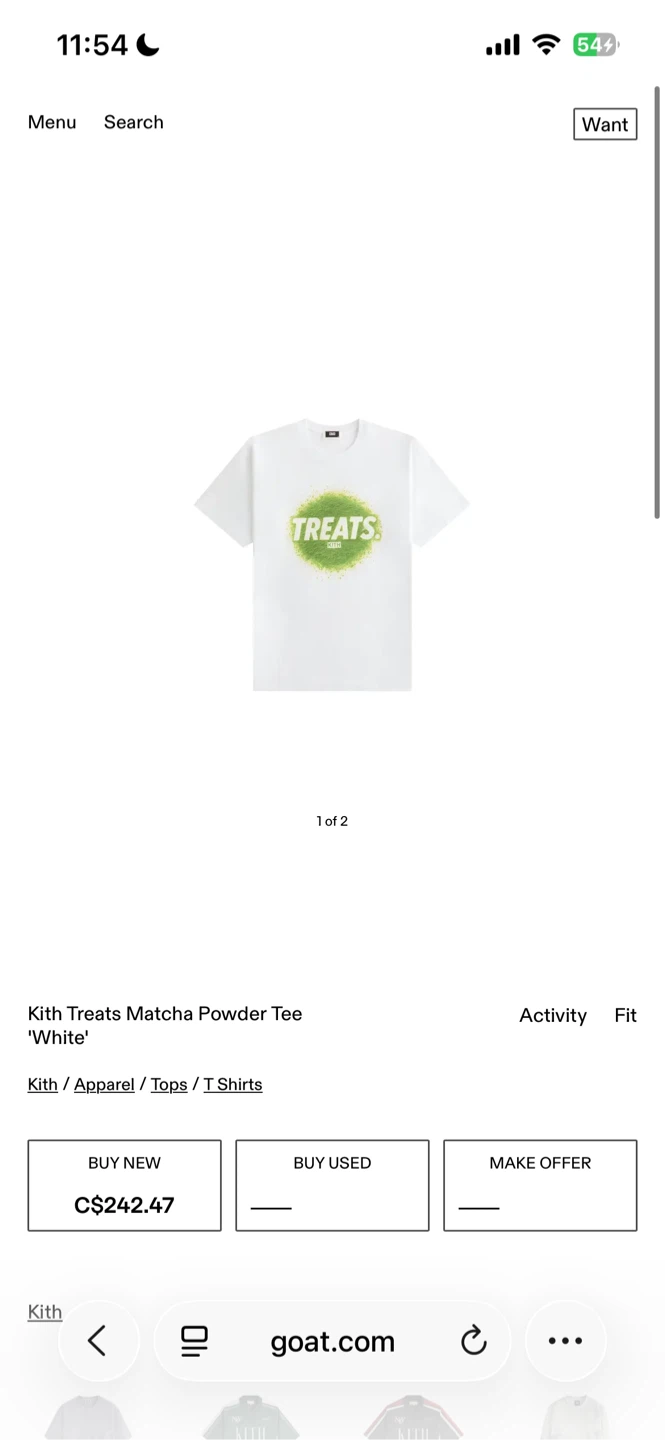 Kith Treats Matcha Powder Tee - White