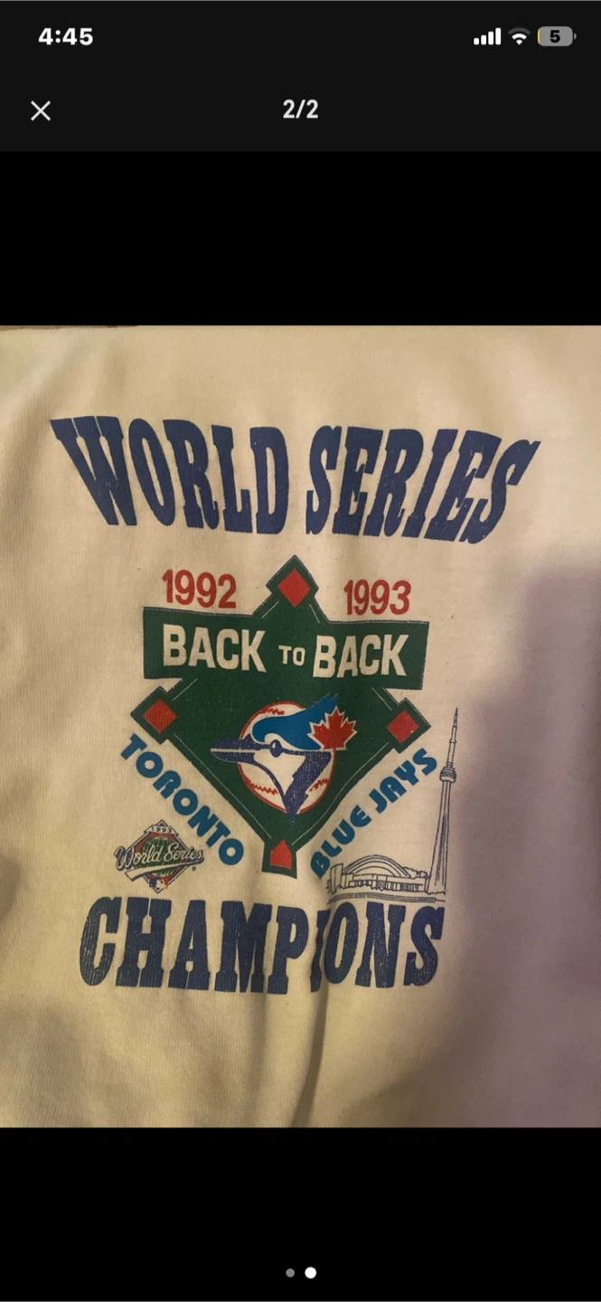 Toronto Blue Jays World Series Champions Crewneck Sweatshirt - photo 2