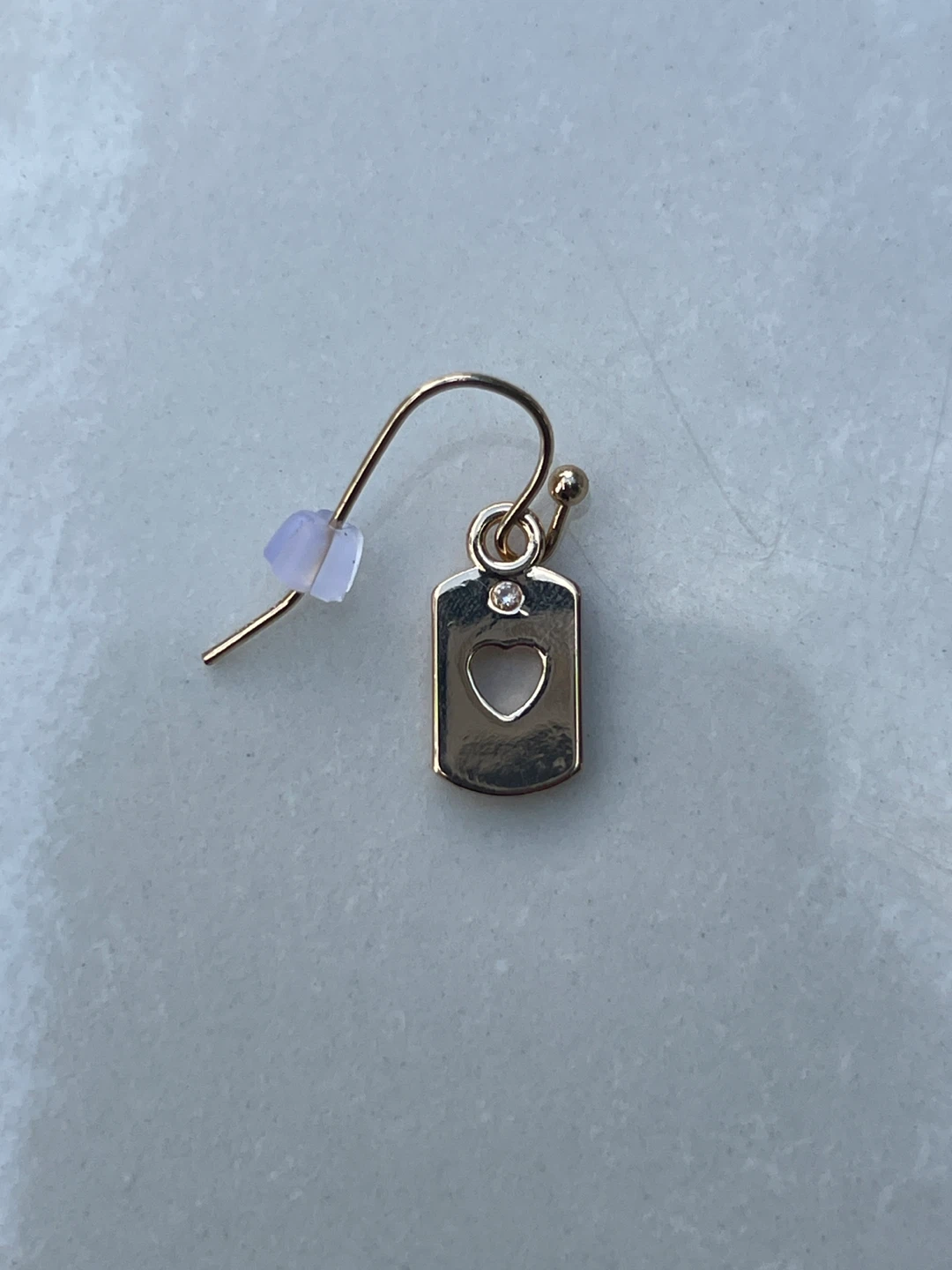 Gold Tone Dangle Earrings with Heart Cutout - photo 2