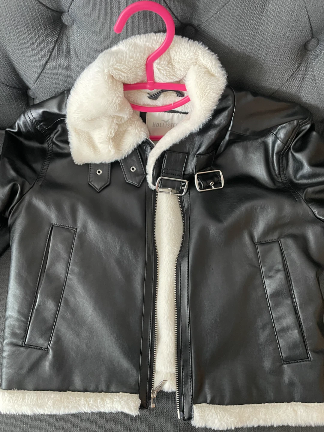 Hollister Black Faux Leather Jacket