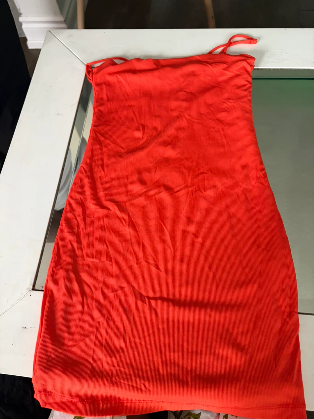 Garage Red Ribbed Cami Dress