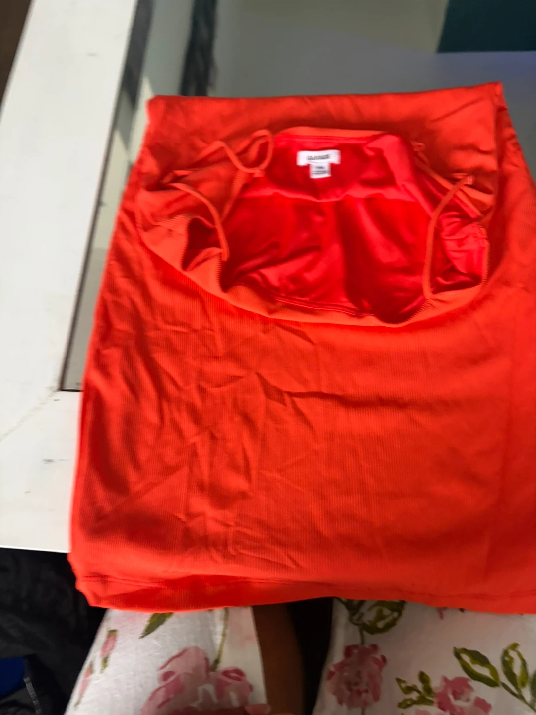 Garage Red Ribbed Cami Dress - photo 2