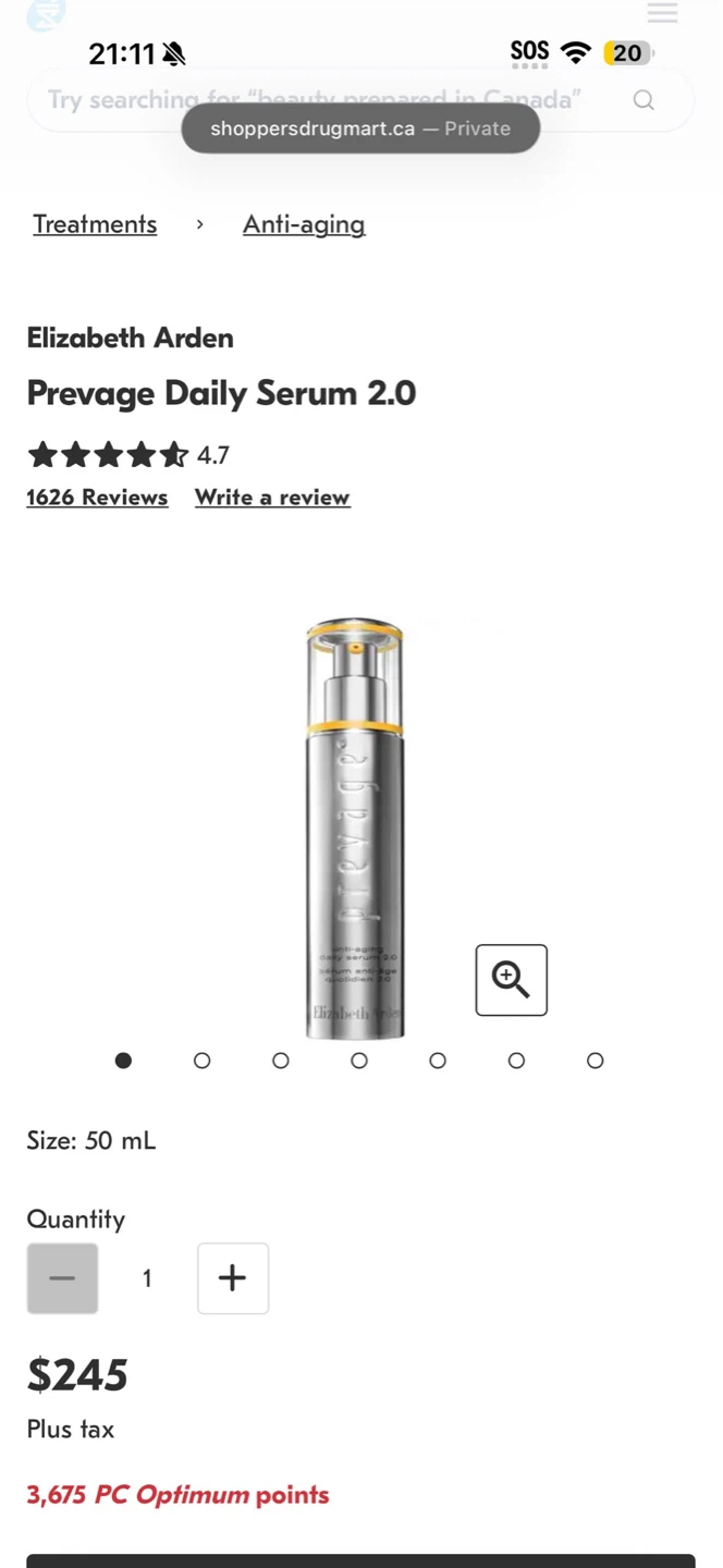 Elizabeth Arden Prevage Daily Serum 2.0 50mL