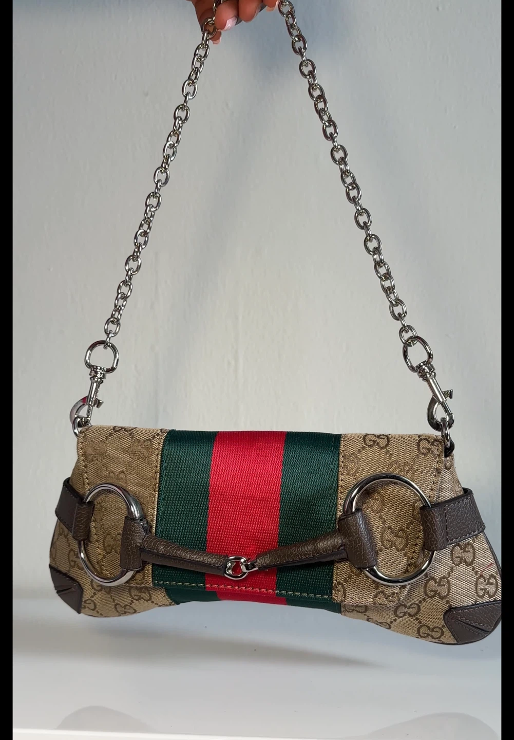 Gucci Horsebit Web Canvas Pochette