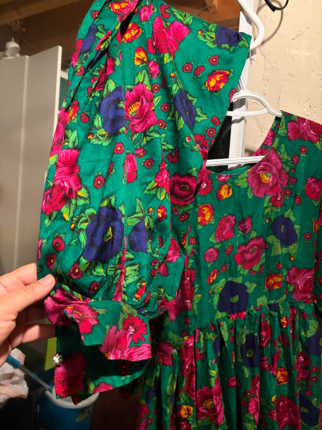 Vintage Floral Green Dress - photo 3