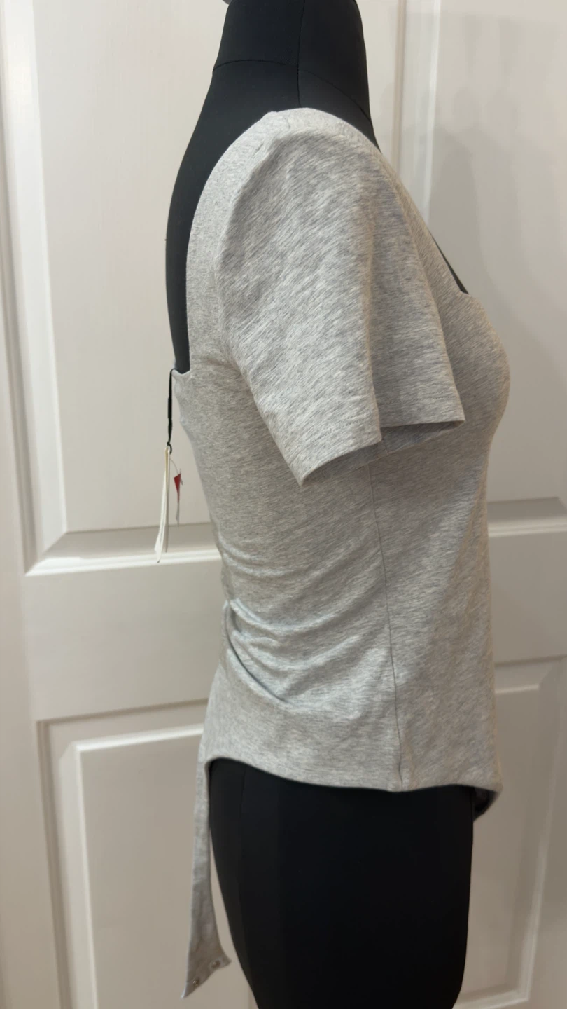 Aritzia Squareneck Bodysuit Heather Chrome - photo 2